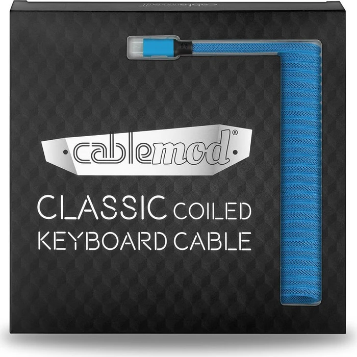 CableMod Classic Coiled Keyboard Cable USB Micro-B auf USB-A, Tastaturkabel (Spiral-Textilkabel), 1.5m, Spectrum Blue