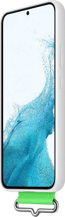 Samsung Silicone Cover with Strap für Galaxy S22+ weiß