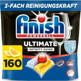Finish Powerball Ultimate Infinity Shine Citrus Geschirrspültabs, 160 Stück