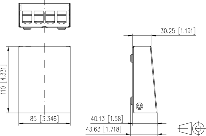 Metz Modulgehäuse, Aufputz Patchfeld, reinweiß, 4-Port, 1HE, weiß
