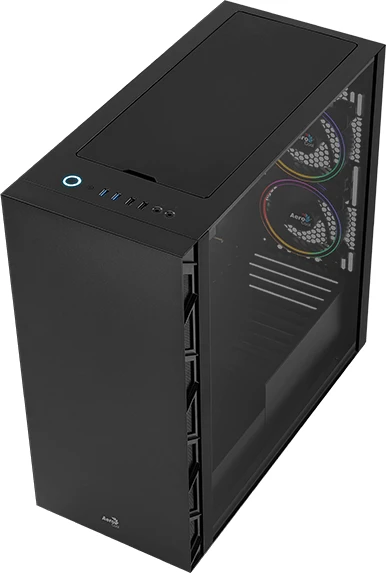 AeroCool Flo Saturn FRGB, schwarz, Glasfenster