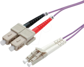 Roline / Secomp LWL Duplex Kabel, OM4, 2x LC Stecker/2x SC Stecker, 10m, violett