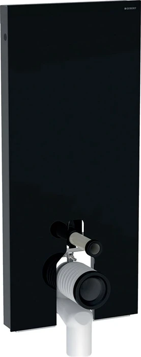 Geberit Monolith Sanitärmodul für Stand-WC, 114cm, Glas schwarz/Aluminium schwarzchrom