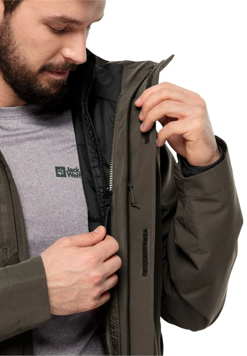 Jack Wolfskin Luntal 3in1 Funktionsjacke cold coffee (Herren)