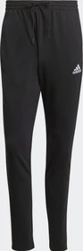 adidas Essentials Single Jersey Tapered Open Hem 3-Streifen Trainingshose lang schwarz/weiß (Herren)