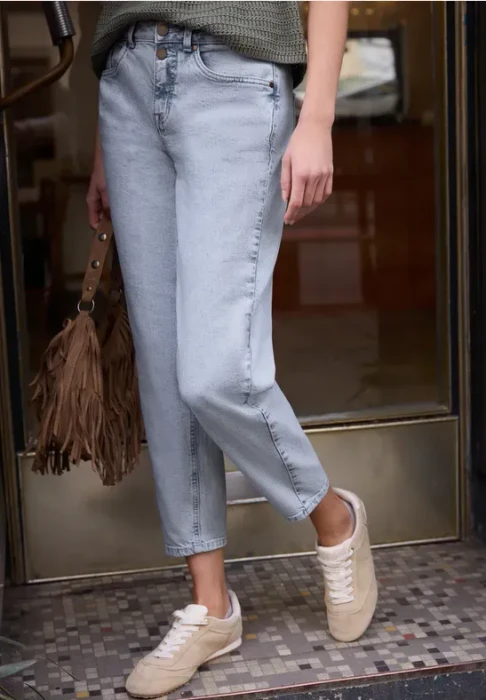 Street One Studio Mid Waist Barrel Leg Loose Fit Jeans bleached wash (Damen)