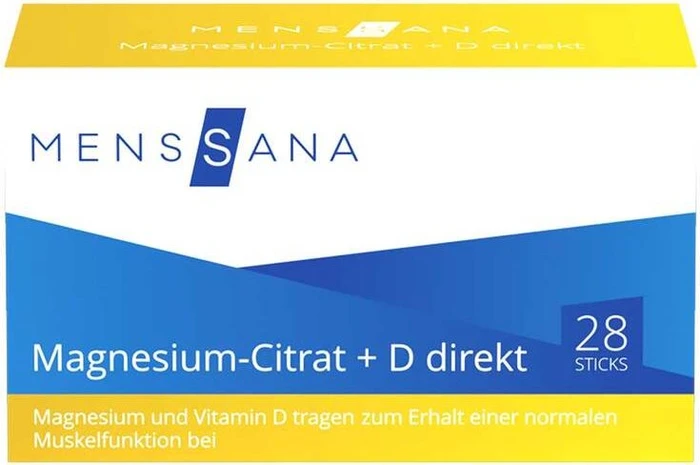 MensSana Magnesium-Citrat + D direkt Sticks, 28 Stück