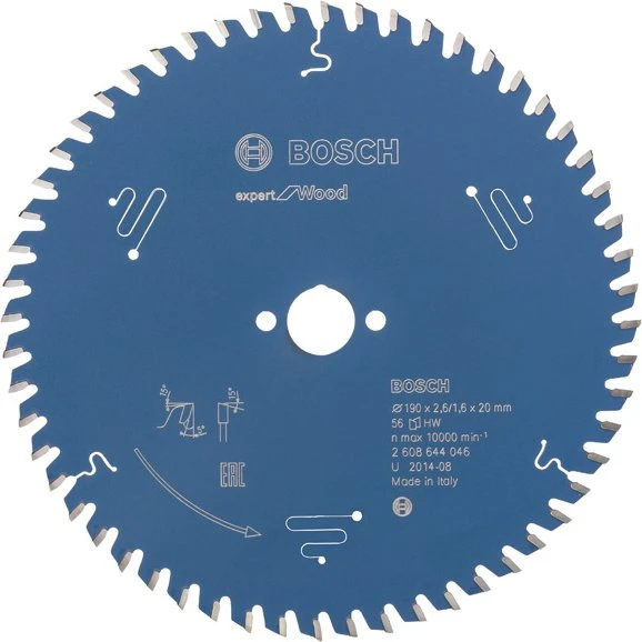 Bosch Professional Expert for Wood Kreissägeblatt 56Z, 190x1.6x20mm, 1 Stück