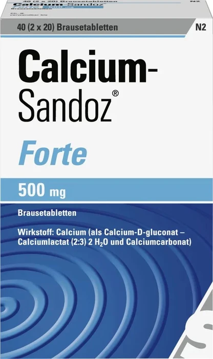 Calcium Sandoz Forte 500mg Brausetabletten, 40 Stück (2x 20 Stück)