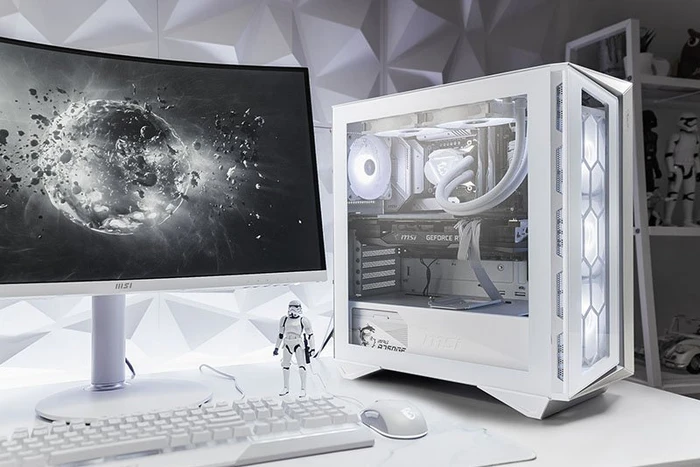 MSI MPG Gungnir 110R White, weiß, Glasfenster