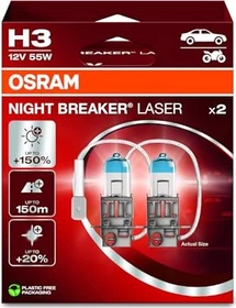 Osram Night Breaker Laser H3 55W +150%, 1er-Pack Faltschachtel
