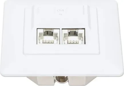 Intellinet 2-Port Cat6a 10G RJ45-Netzwerkdose, geschirmt
