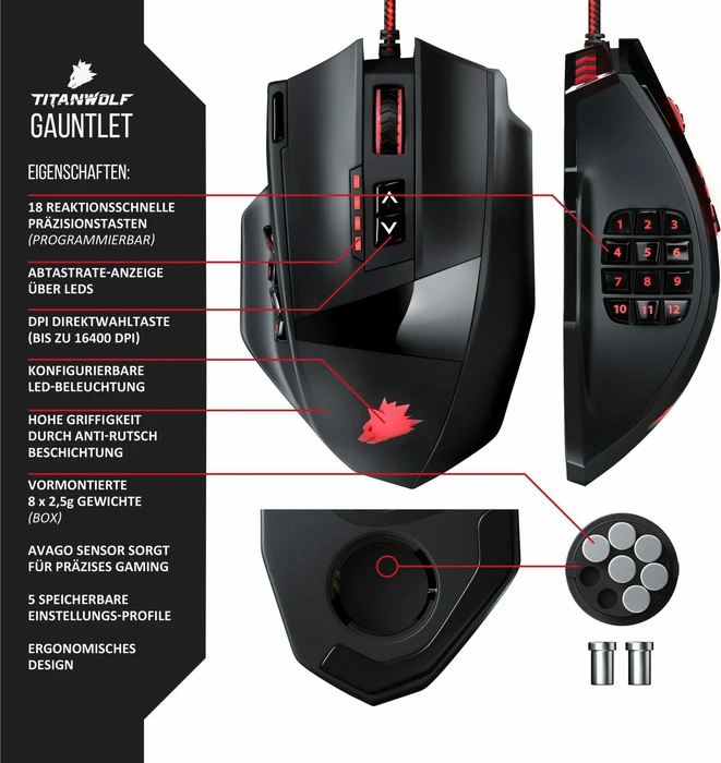 Titanwolf Gauntlet, USB