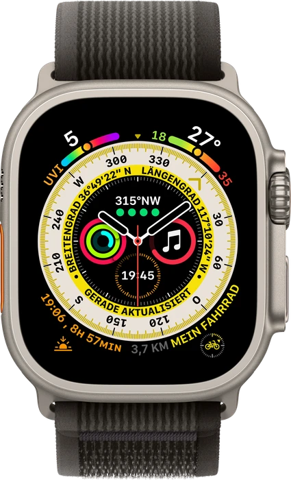 Apple Trail Loop S/M für Apple Watch Ultra (49mm) schwarz/grau