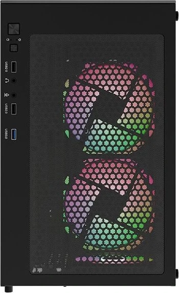 AeroCool Pivot Black, inkl. 3x Lüfter, Lüfter LED ARGB, Glasfenster