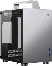 Jonsbo T8, silber, Glasfenster, Mini-ITX