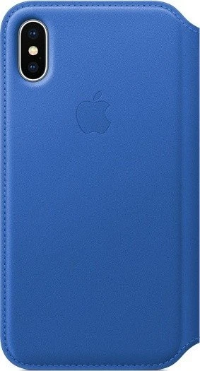 Apple Leder Folio Case für iPhone X electricblau
