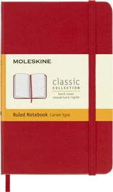 Moleskine Klassik Notizbuch, 90x140mm, liniert, fester Einband Pocket, scharlachrot, 192 Blatt