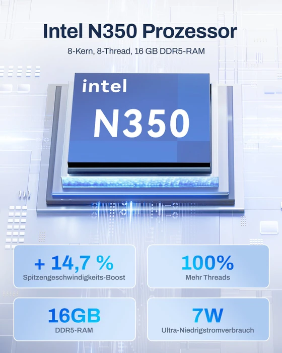 TerraMaster F4-425 Pro, Intel Core 3 N350, 16GB RAM, 2x RJ-45 5GBase-T, 1x USB-C 3.1