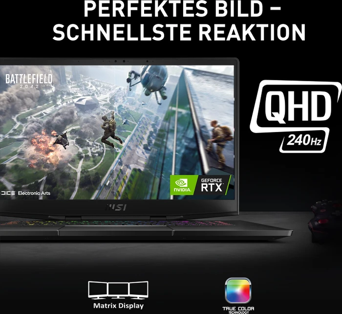 MSI Stealth GS77 12UGS-065, Core Black, Core i7-12700H, 32GB RAM, 1TB SSD, GeForce RTX 3070 Ti, DE