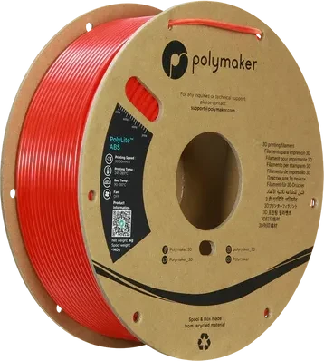 Polymaker PolyLite ABS, rot, Spule, 2.85mm, 1.00kg