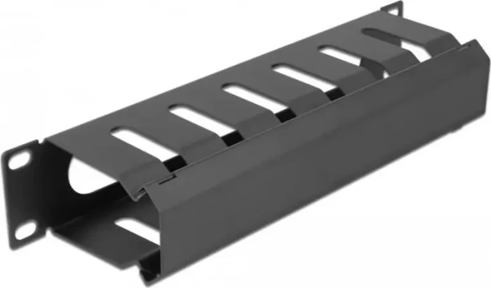 DeLOCK 10" Kabelrangierpanel, mit Öffnung, schwarz, 1HE