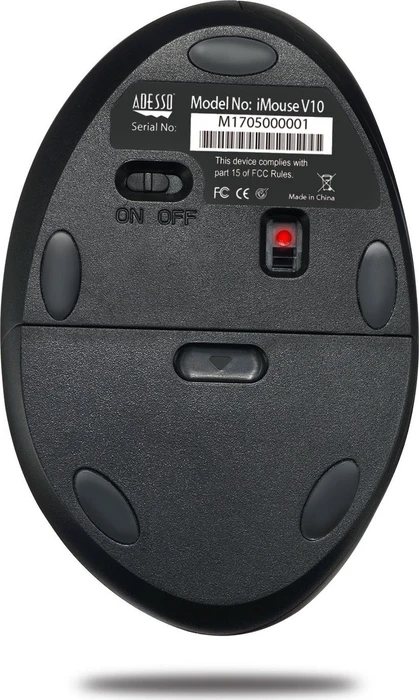 Adesso iMouse V10 Wireless Vertical Ergonomic Mini Mouse schwarz, USB