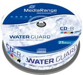 MediaRange Professional Line Waterguard CD-R 80min/700MB, 52x, 25er Spindel, printable, wasserfest
