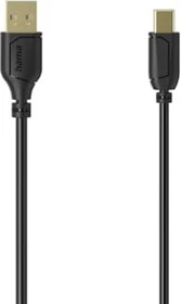 Hama USB-A auf USB-C-Kabel Flexi-Slim USB 2.0 480Mbit/s 0.75m schwarz