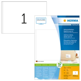 Herma Etiketten Premium, 148.5x205mm, weiß, matt, 400 Blatt (400 Etiketten)