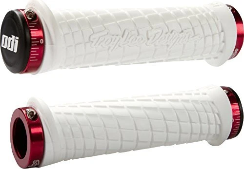 ODI Troy Lee Designs Signature Series Lock-On 130mm Griffe weiß/rot