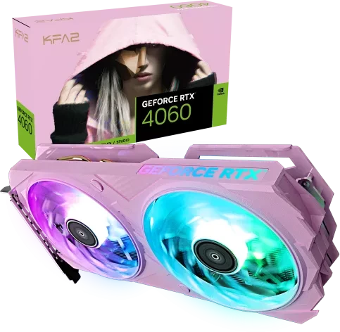 KFA2 GeForce RTX 4060 EX Pink (1-Click OC), 8GB GDDR6, HDMI, 3x DP