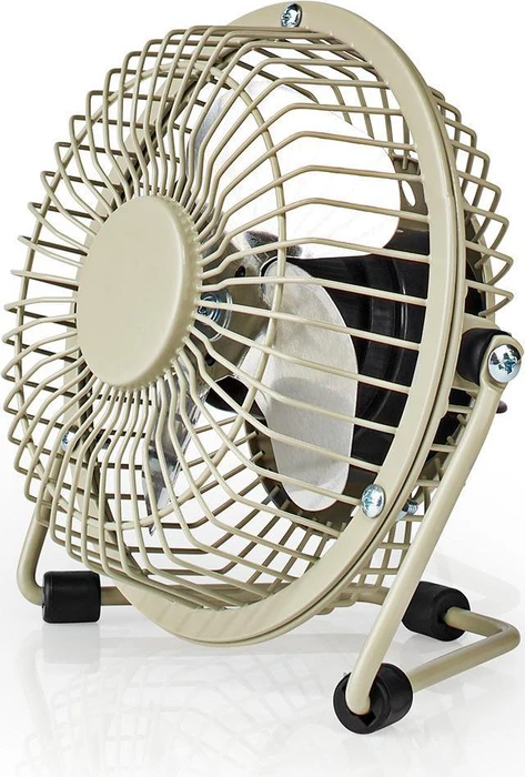 Nedis FNDK1GY10 USB Mini Tischventilator aus Metall 10cm grau