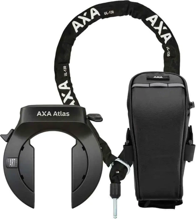 AXA Atlas + ULC 5.5-130 Einsteckkette Set inkl. Tasche Rahmenschloss, Schlüssel