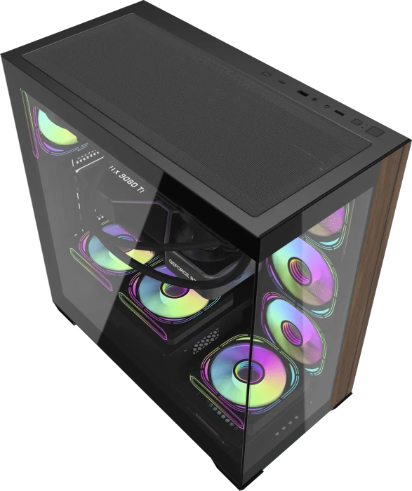 DarkFlash DS900W Black, Glasfenster