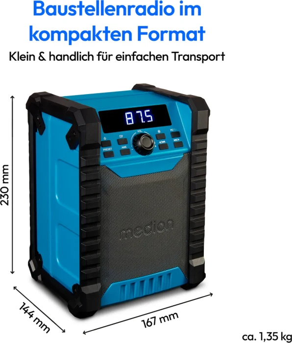 Medion Life E65895 Akku-/Elektro-Baustellenradio inkl. Akku 2.0Ah
