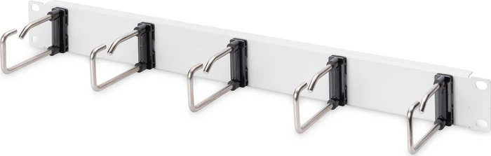 Digitus Kabelrangierpanel mit Stahlbügeln, für 483mm-Schränke, RAL 7035, 1HE