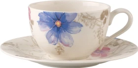 Villeroy & Boch Mariefleur Gris Basic Kaffeetasse mit Untertasse, 2-tlg.