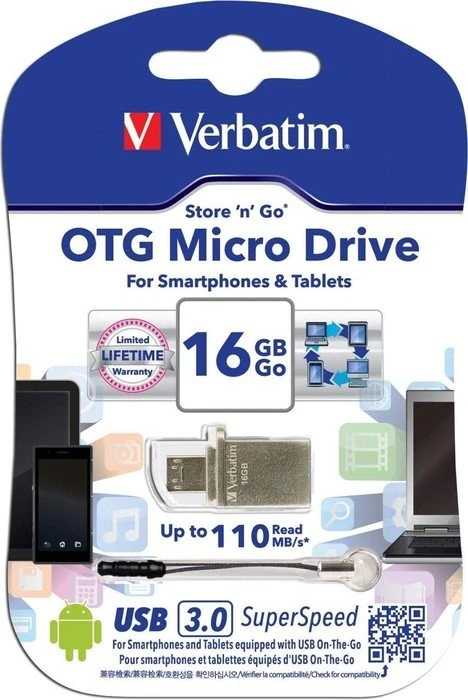 Verbatim Store 'n' Go OTG Micro 16GB, USB-A, USB 3.2 Gen 1×1