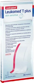 BSN medical Leukomed T Plus skin sensitive Pflaster steril transparent, 10 x 25cm, 5 Stück