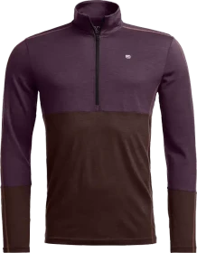 Ortovox 185 Rock'n'Wool Zip Neck Funktionsshirt langarm dark wild berry (Herren)