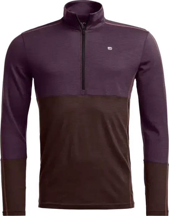 Ortovox 185 Rock'n'Wool Zip Neck Funktionsshirt langarm dark wild berry (Herren)