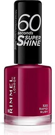 Rimmel 60 Seconds Super Shine Nagellack 320 Rapid Ruby, 8ml