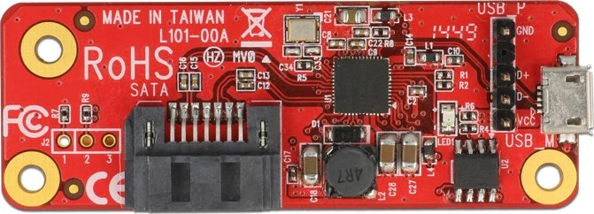 DeLOCK Konverter Raspberry Pi USB Micro-B Buchse, USB 2.0 auf SATA 6Gb/s Controller