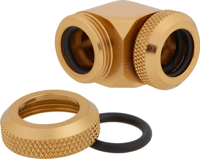 Corsair Hydro X Series XF Hardline, OD Fitting 90° 12mm, gold, 2er-Pack