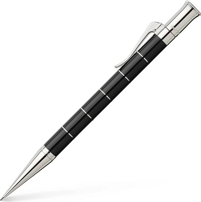 Graf von Faber-Castell Classic Anello Drehbleistift B 0.7mm graphit, schwarz/silber, Radierer