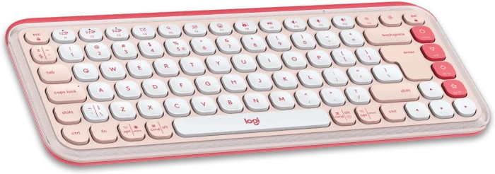 Logitech POP Icon Combo, Rose & Off-White, Logi Bolt, USB/Bluetooth, US