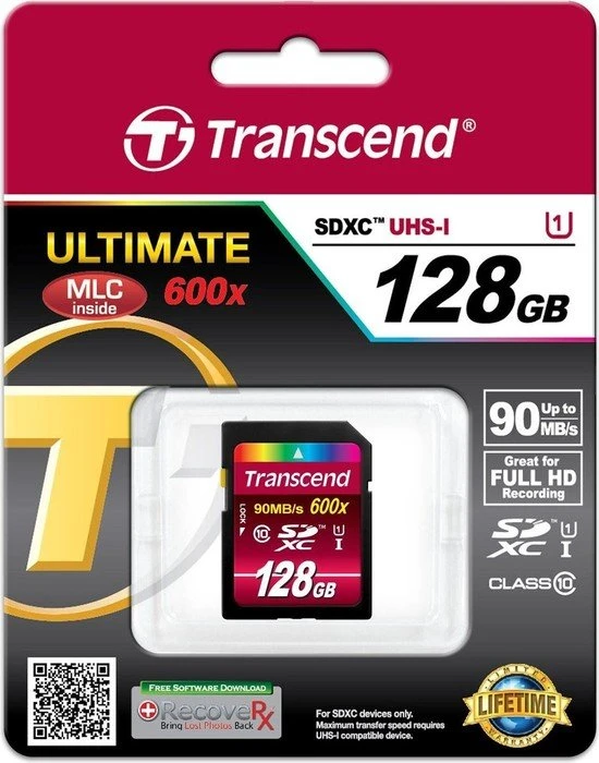 Transcend Ultimate R90/W40 128GB, UHS-I, Class 10