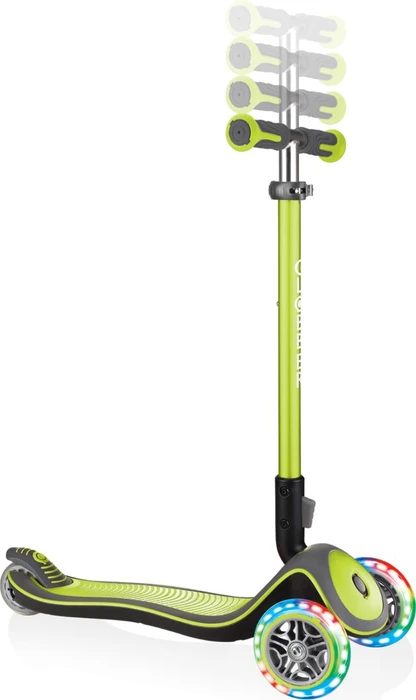 Globber Elite Deluxe Lights Kickboard lime green