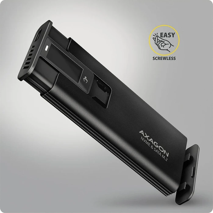 Axagon M.2 Festplattengehäuse, M.2 PCIe, Display Box, USB-C 3.1